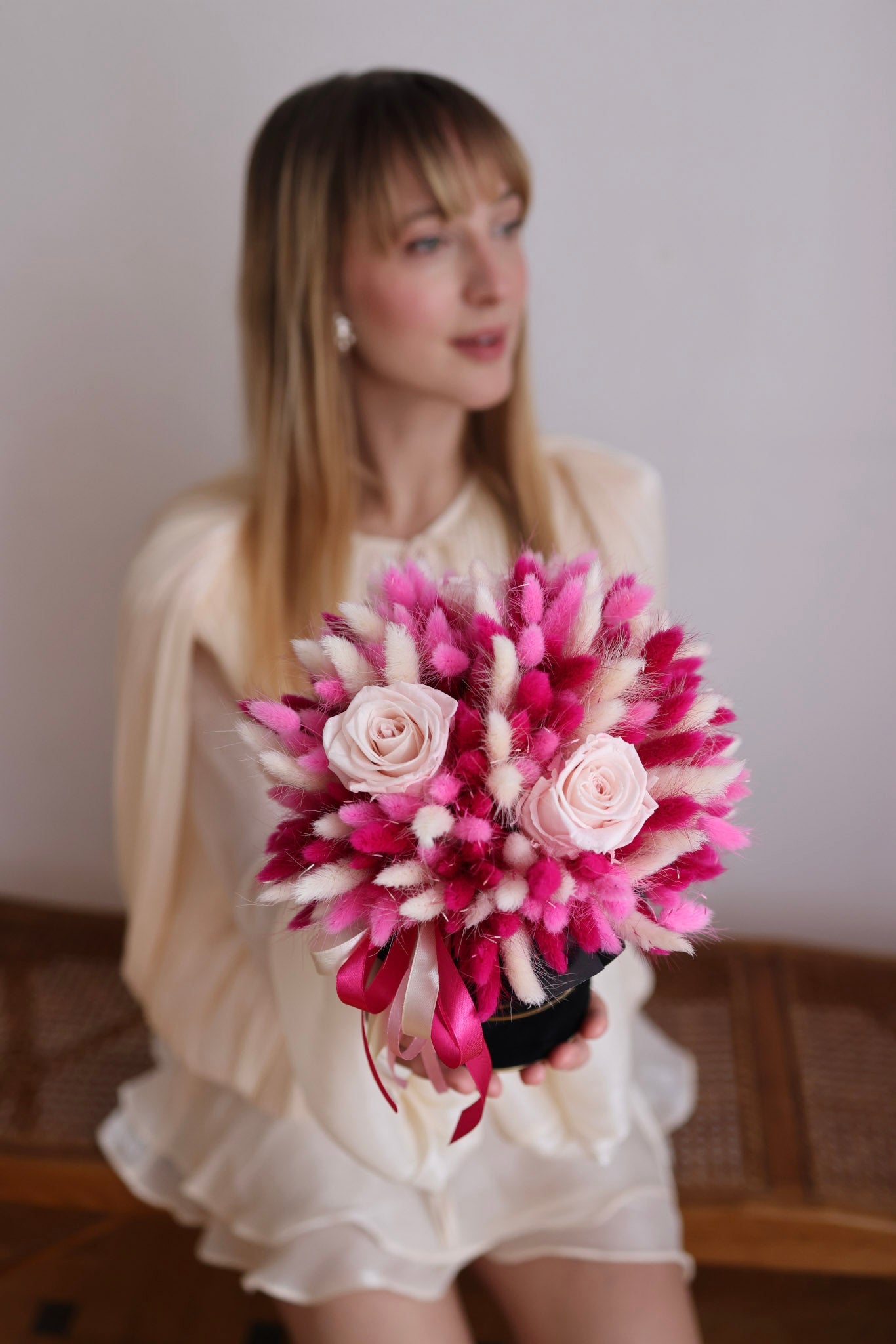 Flowerbox Wieczne Róże i Susz „Na szczęście” - kwiaty Flower Store Warszawa