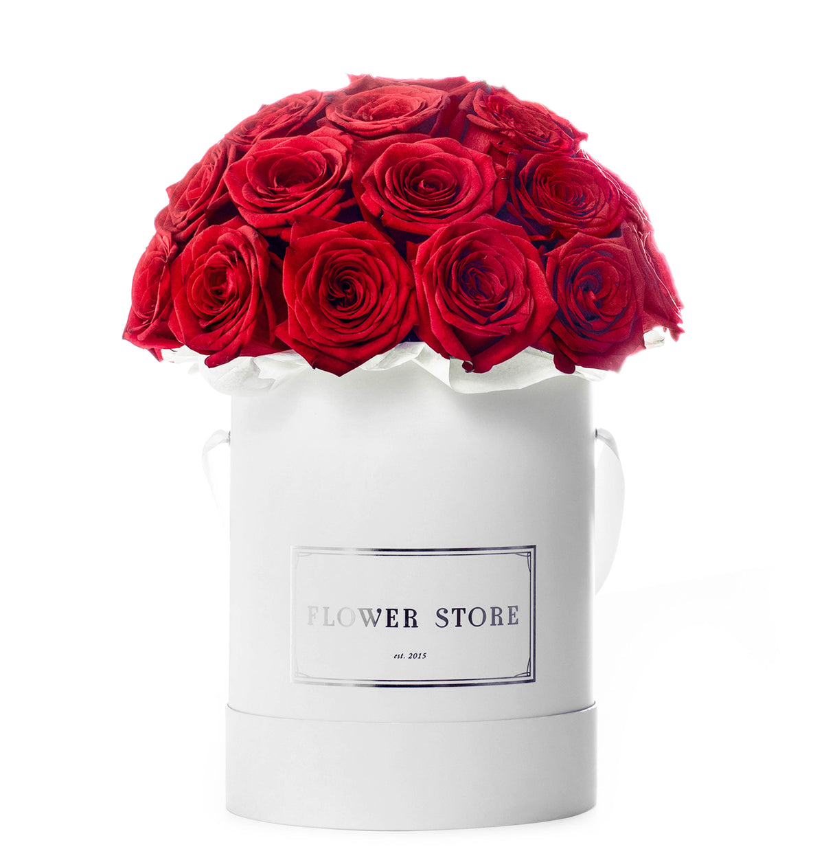 Flowerbox z czerwonymi różami - kwiaty żywe