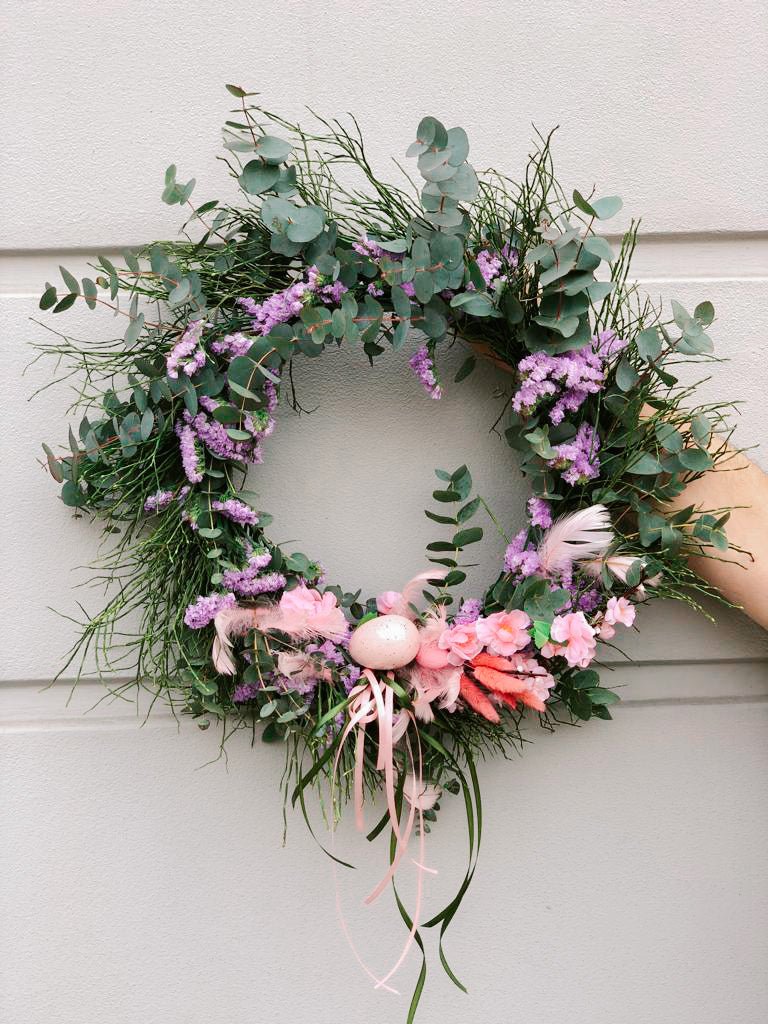 Wianek na drzwi - Eucaliptus i Jajo