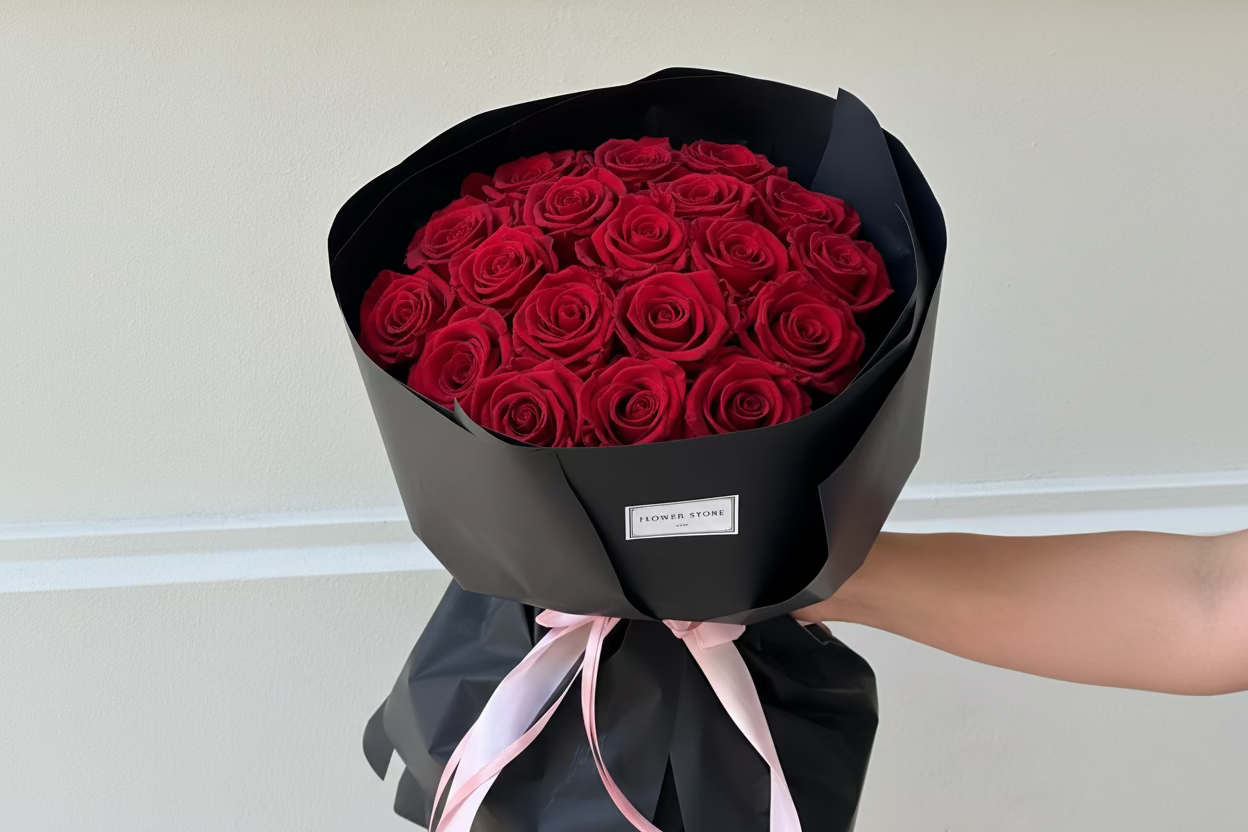 Bukiet z wiecznych czerwonych róż