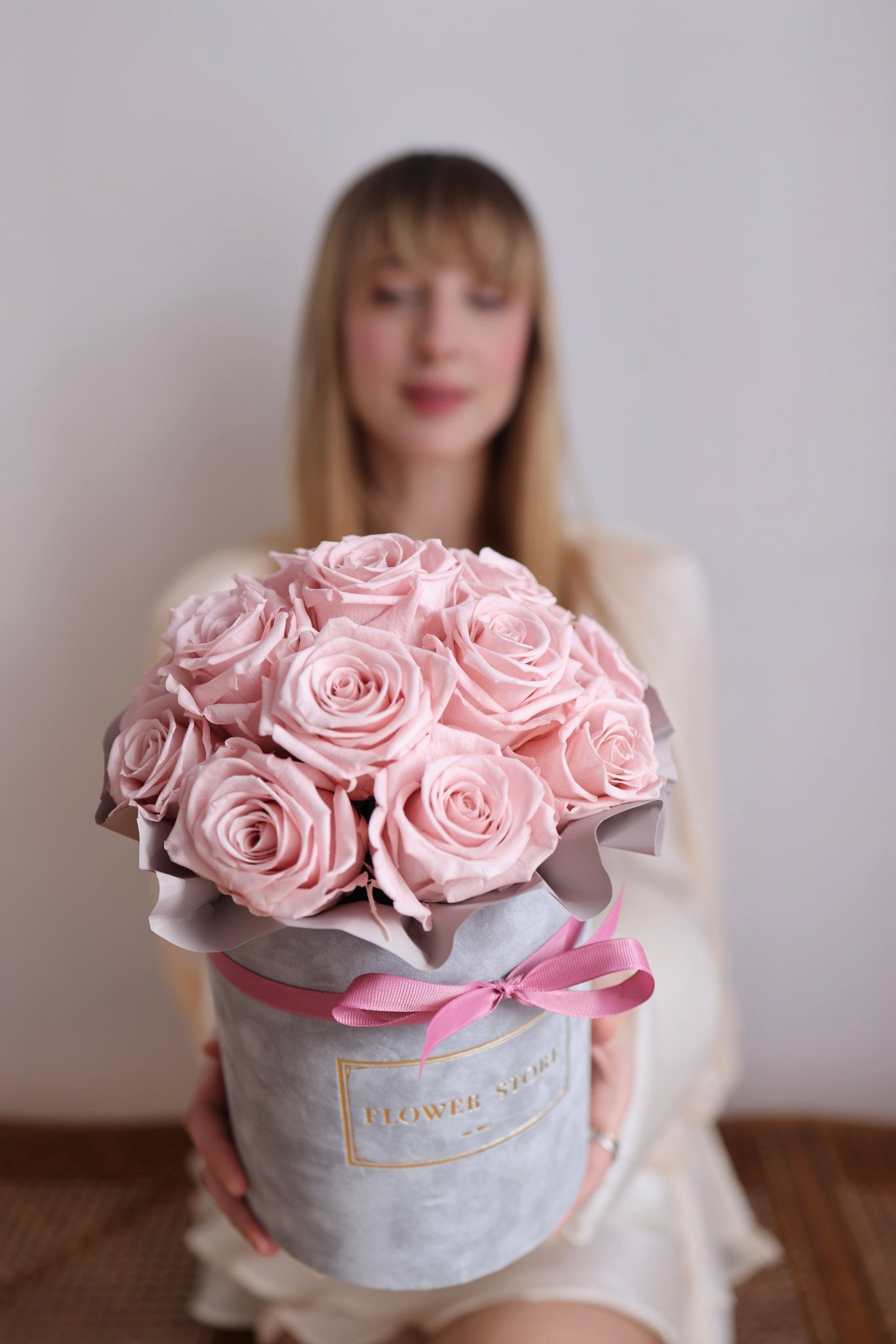 Flowerbox Wieczne Róże „Dusty Rose" - kwiaty Flower Store Warszawa