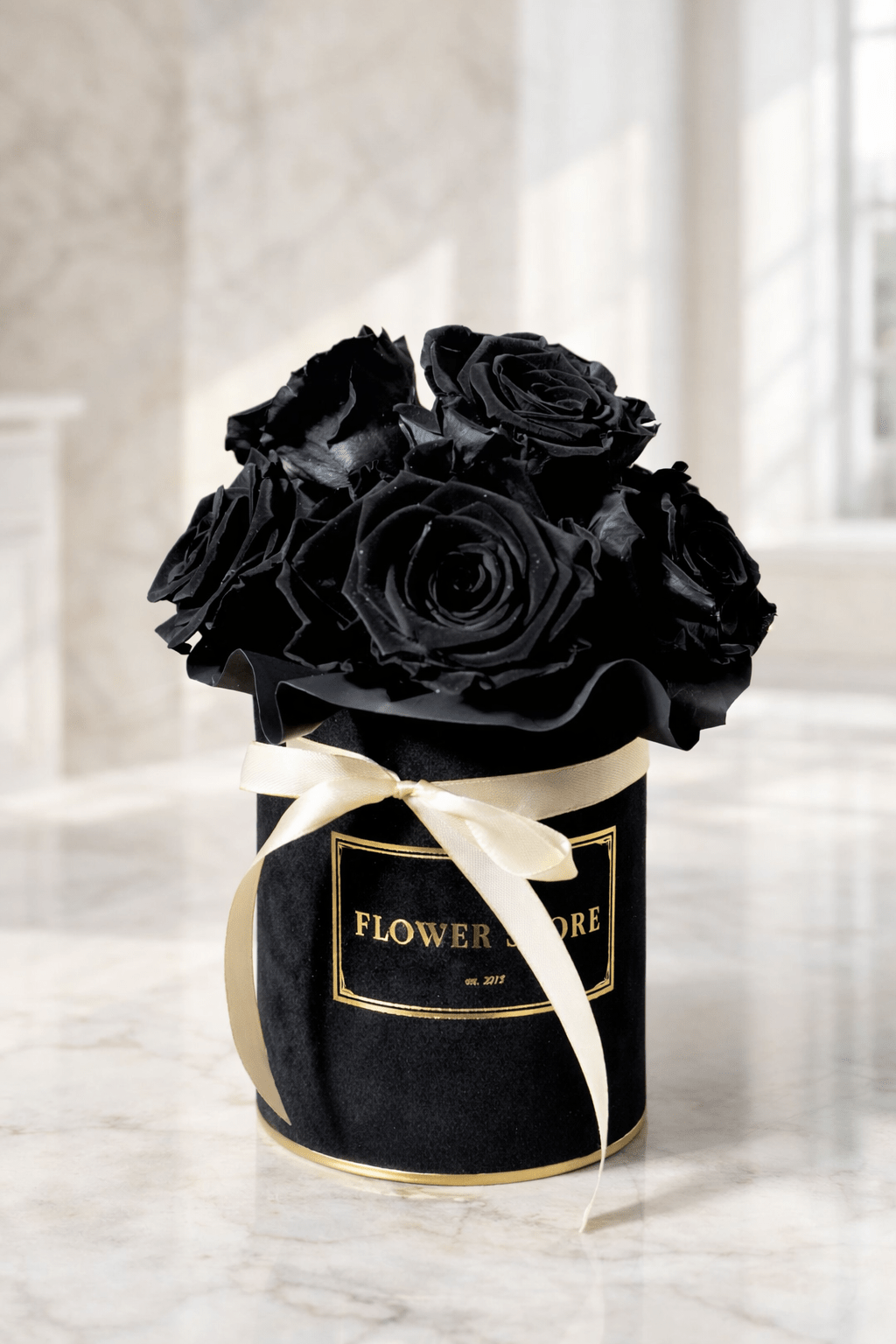 Wieczne róże flowerbox Black Velvet - kwiaty Flower Store Warszawa