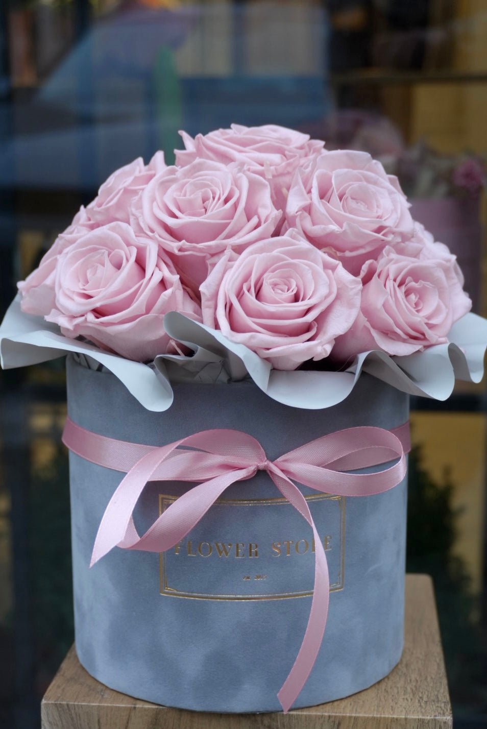 Wieczne róże w odcieniu brudnego różu - kwiaty Flower Store Warszawa