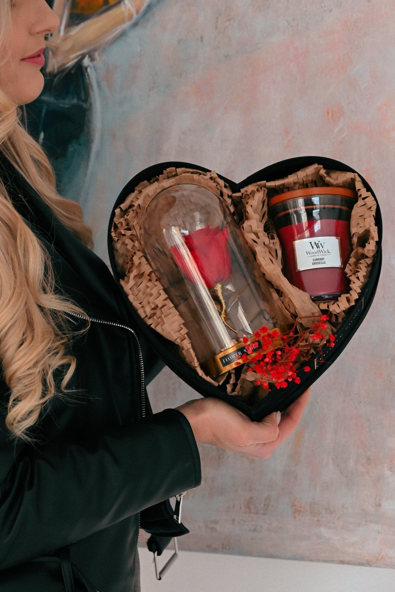 Wyjątkowy zestaw idealny na Walentynki Wieczna Róża i Świeca - kwiaty Flower Store Warszawa