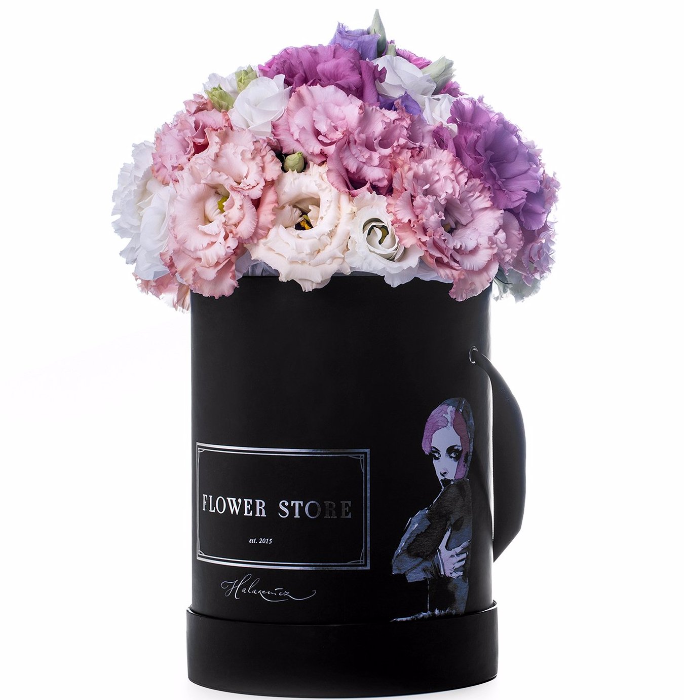 Black Hood Lady wiosenna kompozycja - kwiaty żywe - flowerbox