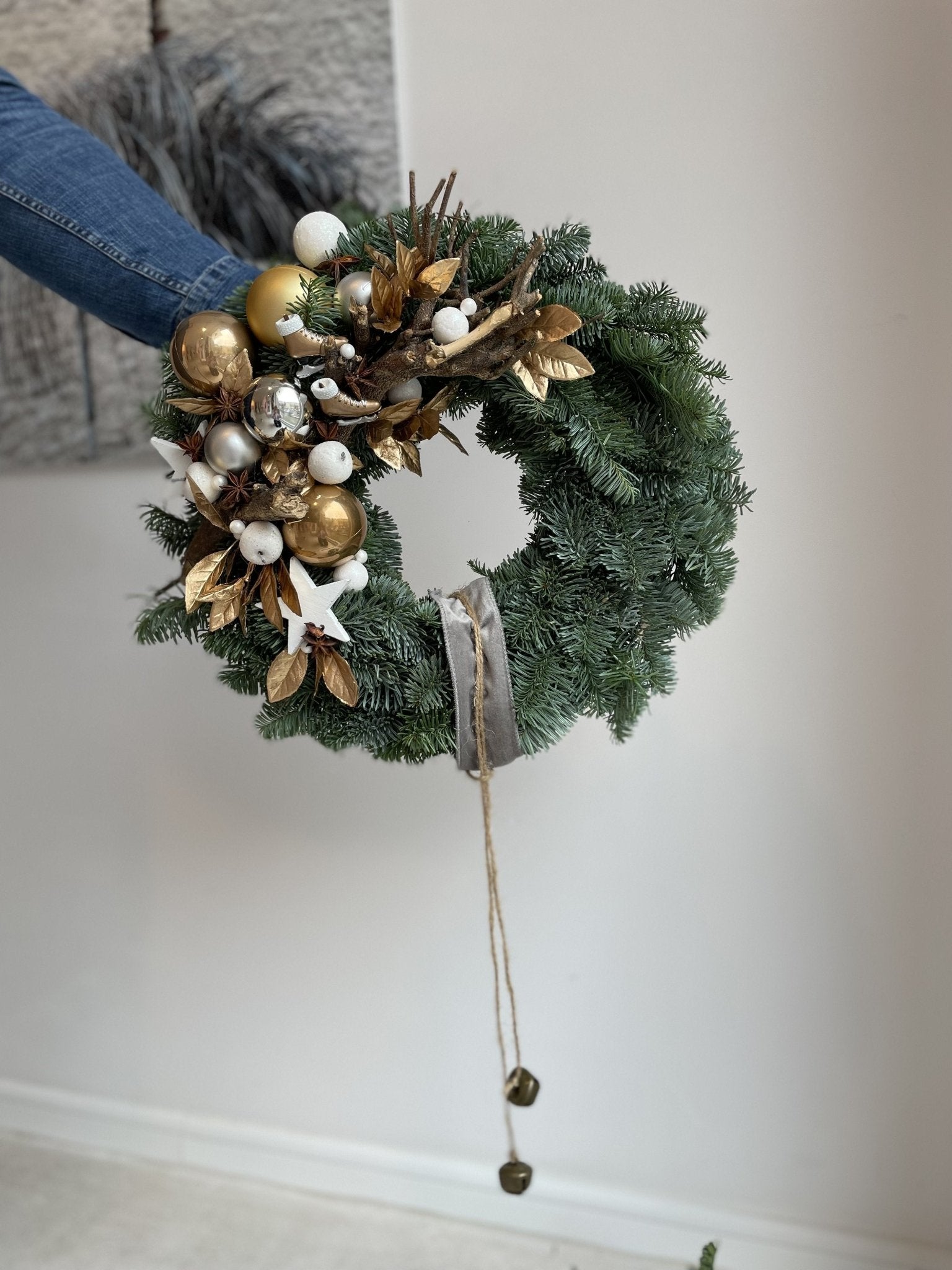 Wianek Gold Christmas Duzy - kwiaty Flower Store Warszawa